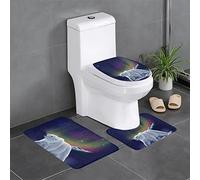 AOOEDM Northern Lights Polar Bear Tapis de Salle de Bain Lot de 3 - Doux et Confortable avec Envers antidérapant - Absorbant et Lavable en Machine 61 x 40,6 cm