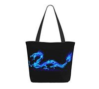 AOOEDM Sac à provisions Dragon Blue Flames pour femme 33 x 28 x 19 cm. Le cadeau parfait pour la Saint-Valentin. C'est de la Saint-Valentin pour maman, fille, épouse, etc.