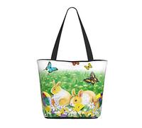 AOOEDM Sac à provisions pour femme papillon printemps et lapin 33 x 28 x 17 cm. Le cadeau parfait pour la Saint-Valentin. C'est de la Saint-Valentin pour maman, fille, épouse, etc.