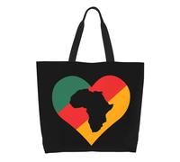 AOOEDM Sac cabas en forme de cœur pour le Mois de l'histoire des Noirs, grand sac à bandoulière décontracté avec poche intérieure, sac à main réutilisable, sac de courses