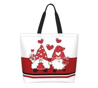 AOOEDM Sac cabas mignon avec un couple de gnomes heureux pour femme, grand sac à bandoulière décontracté avec poche intérieure, sac à main réutilisable, sac de courses