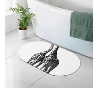 AOOEDM Tapis de Douche à imprimé Girafe Africaine, Tapis de Douche en Terre de diatomées, Tapis de Bain antidérapant à séchage Rapide, 19,7 x 31,5 po