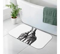 AOOEDM Tapis de Douche à imprimé Girafe Africaine, Tapis de Douche en Terre de diatomées, Tapis de Bain antidérapant à séchage Rapide, 19,7 x 31,5 po