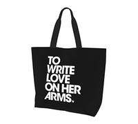 AOOEDM To Write Love On Her Arms Sac à provisions réutilisable en toile pour femme
