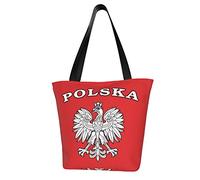 AOOEDM Tote Bag Polska Eagle Sacs à provisions Petit sac de marché réutilisable Sacs fourre-tout de plage Sacs de voyage