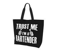 AOOEDM Trust Me I'M A Bartender Ladies Canvas Tote Sac à provisions réutilisable