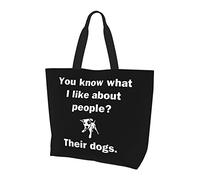 AOOEDM Vous savez ce que j'aime chez les gens, leurs chiens, fourre-tout en toile réutilisable, sac à provisions