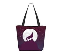AOOEDM Wolf In The Night Ladies Shopping Bag 13x11x7in.Le cadeau parfait pour la Saint-Valentin.C'est de la Saint-Valentin pour maman, fille, épouse, etc.