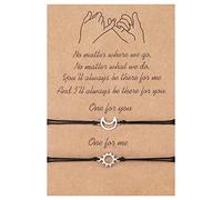AOOGON Bracelet de l'amitié Soleil Lune, Bracelet promesse, Bracelet D'amitié Pour Couples, Meilleur Ami, Mère Fille, Cadeaux Saint Valentin