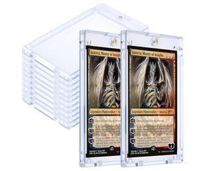 AOOHA 10Pcs Etui à Cartes de Collection avec Fermeture Magnétique, 35PT Card Sleeves, Rigides, Transparents, Pour Cartes Magic, MTG, Sport, Baseball