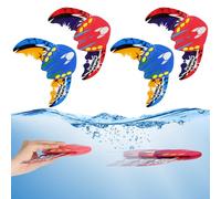 AOOHA Glider sous-Marin, 4 Pièces Poisson Bain Qui Nage Ailes Réglables, Jouets de Plongée, Jouets de Piscine pour Piscine, Baignoire, Eau Extérieure-Rouge Moyen et Bleu