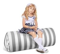 AOOHA Housse Range Jouets Peluche Doudou Convertible, Housse de Pouf de Rangement pour Animaux en Peluche pour Enfants, Pouf de Rangement Multifonction pour Enfants, pour Garçons et Filles-Gris