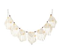 AOOHA Macramé Tenture Murale, Tapisserie Macramé en Coton Tissé à la Main, Boho Chic Tissé Tapisserie, avec Guirlande Lumineuse LED pour Chambre Salon Appartement Toile de Fond