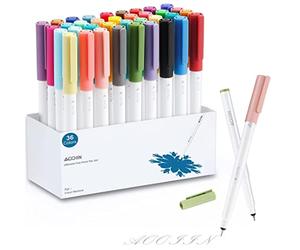 AOOIIN Lot de 36 stylos à pointe fine pour Cricut Machine Maker 3/Maker/Explore 3/Air 2, pointe 0,4, Paint Fine Pen Set, l'écriture, le journal, le coloriage, le dessin