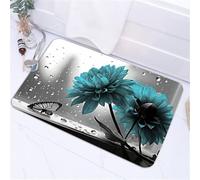 Aoojlo Tapis de Bain Absorbant Diatomite, Tapis Salle de Bain Absorbant Antidérapant, Tapis de Douche, Tapis de Salle de Bain, Tapis Douche, Tapis, Coussinets et Protecteurs, Tapis Bain Teal 70x140cm