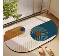 Aoojlo Tapis de Bain Super Absorbant Antidérapant 60x90cm, Tapis Salle de Bain Diatomite Absorbant, Tapis de Douche Doux Séchage Rapide, Tapis de Salle de Bain, Petit Tapis Taille Square