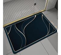Aoojlo Tapis de Bain, Tapis de Bain Antidérapant Absorbant, 60x90cm Tapis de Douche Super Absorbant Lavable en Machine, Tapis de Salle de Bains Doux Séchage pour Baignoire/Cuisine/Salle de Bain, Noir