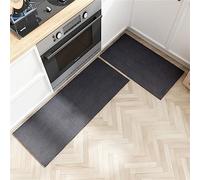 Aoojlo Tapis de Cuisine AntidéRapant et Lavable, Tapis Cuisine Super Absorbe l'eau Et l'huile, Tapis de Sol Cuisine, L'IntéRieur, Cuisine, Salle à Manger, Salon, Tapis Couloir 45x70cm, Anthracite