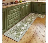 Aoojlo Tapis de Cuisine AntidéRapant et Lavable, Tapis Cuisine Super Absorbe l'eau Et l'huile, Tapis de Sol Cuisine pour L'IntéRieur, Cuisine, Salle à Manger, Salon, Tapis Couloir 80x200cm, Flower