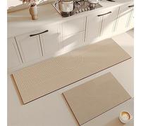 Aoojlo Tapis de Cuisine AntidéRapant et Lavable, Tapis Cuisine Super Absorbe l'eau Et l'huile, Tapis de Sol Cuisine pour L'IntéRieur, Cuisine, Salle à Manger, Salon, Tapis Couloir 60x90cm, Beige