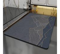 Aoojlo Tapis De Sol Super Absorbant, Tapis de Bain Absorbant Tapis Moelleux, 80x120cm Diatomite Facile à Nettoyer Tapis, Bain, Tapis de Salle de Bains, Douche, Tapis Entrée, Tapis de Cuisine Montagne