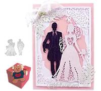AOOL Matrices de découpe pour la fabrication de cartes de mariage et de mariés - Pochoirs de découpe pour loisirs créatifs, scrapbooking, albums, gaufrage, fabrication de cartes