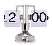 Aoonar Horloge à Rabat Rétro - Flip Clock Mécanique Minimaliste, Horloge de Bureau Design avec Pied Unique, Style Vintage pour Salon, Chambre ou Bureau