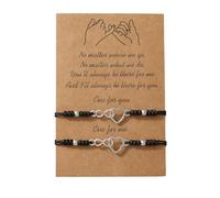 AOOOWER 1 paire de bracelets d'amitié faits à la main en corde réglable en coton unisexe pour tout type de bracelet, 1823CM, Alliage + corde tressée, Pas de gemme