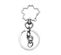 AOOOWER Accessoires de fabrication de porte-clés à faire soi-même pour travaux manuels, Sakura chain ring, Acier inoxydable