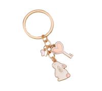 AOOOWER Adorable porte-clés en forme de lapins couronnés en alliage robuste avec cœur et lapins pour les amateurs de mode, b, taille unique