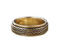 AOOOWER Anneaux de décoration tendance pour femmes et hommes - Soulagement anxieux - Design vintage fermé - Quotidien décontracté, Size 16,17,18,19,20,21,22,23,24,25,26Optional, Cuivre blanc, Aucune
