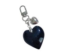 AOOOWER Beau porte-clés tendance en alliage texturé en forme de cœur pour les fêtes et les occasions décontractées, 8.4cm*3.8cm, Verre + alliage, Pas de gemme