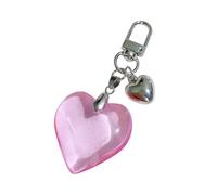 AOOOWER Beau porte-clés tendance en alliage texturé en forme de cœur pour les fêtes et les occasions décontractées, 8.4cm*3.8cm, Verre + alliage, Pas de gemme