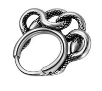 AOOOWER Boucles d'oreilles serpent vintage punk rayées avec des designs uniques en alliage texturé cadeau pour la mode, Size Approx. 1.58x0.57inch40.2x14.4mm, Acier inoxydable, Pas de gemme