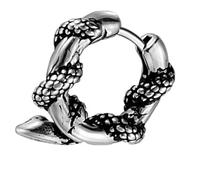 AOOOWER Boucles d'oreilles serpent vintage punk rayées avec des designs uniques en alliage texturé cadeau pour la mode, Size Approx. 1.58x0.57inch40.2x14.4mm, Acier inoxydable, Pas de gemme