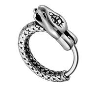 AOOOWER Boucles d'oreilles serpent vintage punk rayées avec des designs uniques en alliage texturé cadeau pour la mode, Size Approx. 1.58x0.57inch40.2x14.4mm, Acier inoxydable, Pas de gemme