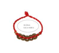 AOOOWER Bracelet Chinois Feng Shui Chinois Chanceux Cuivre Pendentif Bracelet Kabbale Tressé, 5.85x3.9in, corde en coton, Pas de gemme