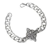 AOOOWER Bracelet tendance vintage avec nœud de sorcière, bracelet unique en acier inoxydable durable pour la mode, 3.51x2.34in, Acier inoxydable, Pas de gemme