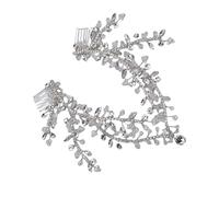 AOOOWER Chaîne de cheveux en cristal brillant pour concours de beauté, bal de fin d'année, mariage, Size About.19cm/7.48inch, Strass, Pas de gemme