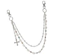 AOOOWER Chaîne de pantalon moderne avec perles d'imitation et pendentif pour ajouter une touche d'élégance à votre, 47cm, Alliage, Pas de gemme