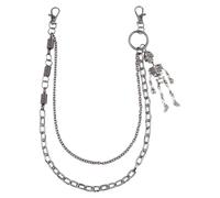 AOOOWER Chaîne de taille en métal avec pendentif tête de mort punk rock hiphop jeans pantalons accessoires subculturel charme de taille, 7.02x4.68in, Métal, Pas de gemme