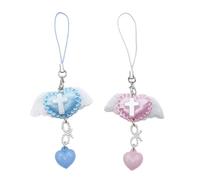 AOOOWER Chaîne de téléphone accrocheuse - Porte-clés artistique - Décoration de sac - Nœud papillon - Pour téléphone, bijoux et téléphone, 12.8cm, Résine + acrylique, Pas de gemme