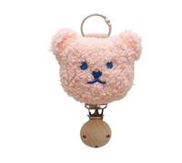 AOOOWER Clip de chapeau tête d'ours pour voyage élégant sac à dos pendentif femme accessoire sac à main accessoire portable chapeau fixation, 12.5cm, Pinces en bois et en métal, bandes élastiques, Pas