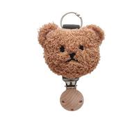 AOOOWER Clip de chapeau tête d'ours pour voyage élégant sac à dos pendentif femme accessoire sac à main accessoire portable chapeau fixation, 12.5cm, Pinces en bois et en métal, bandes élastiques, Pas