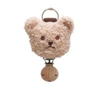 AOOOWER Clip de chapeau tête d'ours pour voyage élégant sac à dos pendentif femme accessoire sac à main accessoire portable chapeau fixation, 12.5cm, Pinces en bois et en métal, bandes élastiques, Pas
