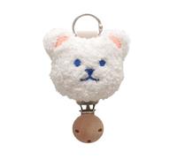 AOOOWER Clip de chapeau tête d'ours pour voyage élégant sac à dos pendentif femme accessoire sac à main accessoire portable chapeau fixation, 12.5cm, Pinces en bois et en métal, bandes élastiques, Pas