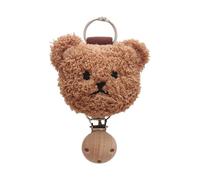 AOOOWER Clip de chapeau tête d'ours pour voyage élégant sac à dos pendentif femme accessoire sac à main accessoire portable chapeau fixation, 12.5cm, Pinces en bois et en métal, bandes élastiques, Pas