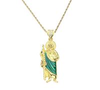 AOOOWER Collier à breloques religieuses saint Jude réglable unisexe accessoire pour homme femme