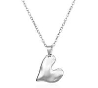 AOOOWER Collier avec pendentif en forme de cœur tendance en acier inoxydable pour femme, 10.14x1.95in, Acier inoxydable, Pas de gemme