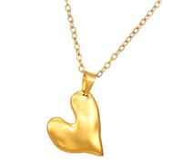 AOOOWER Collier avec pendentif en forme de cœur tendance en acier inoxydable pour femme, 4.68x3.12in, Acier inoxydable, Pas de gemme